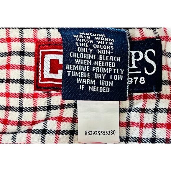 Chaps Flannel‎ White Check Button Up Shirt 18 months Babycore Casual Fall - Picture 6 of 7